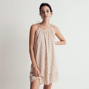 Madewell Crinkle Tie-Strap Ruffle-Hem Cover-Up Dress in Florentine Floral